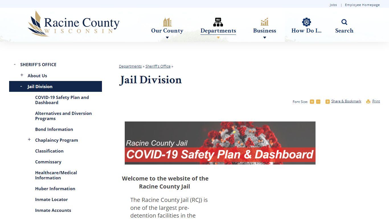 Jail Division | Racine County, WI