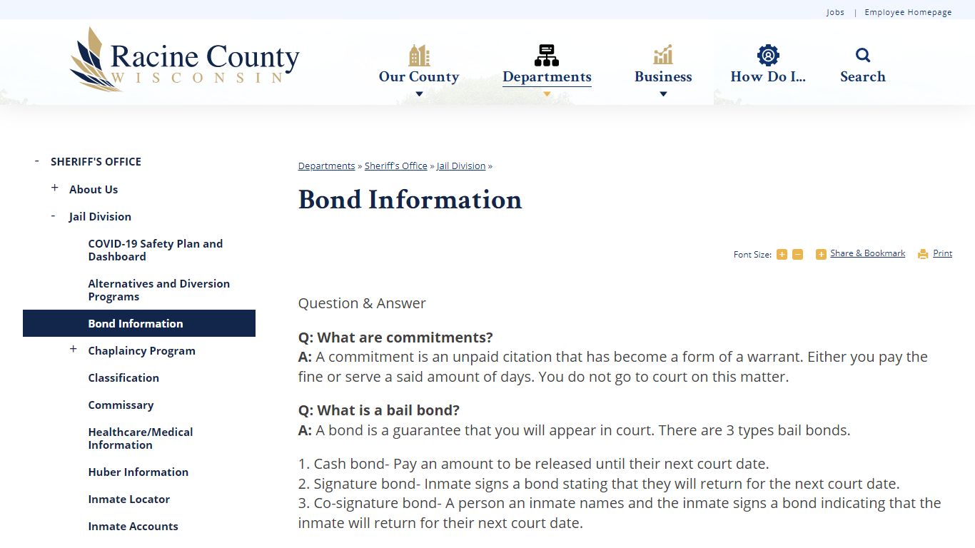Bond Information | Racine County, WI